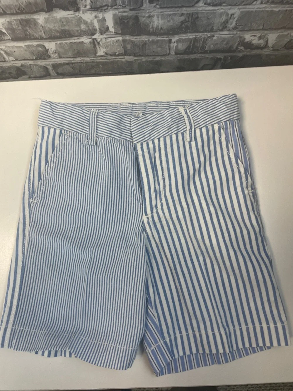 GAP‎ Baby Blue and White Striped Toddler Shorts